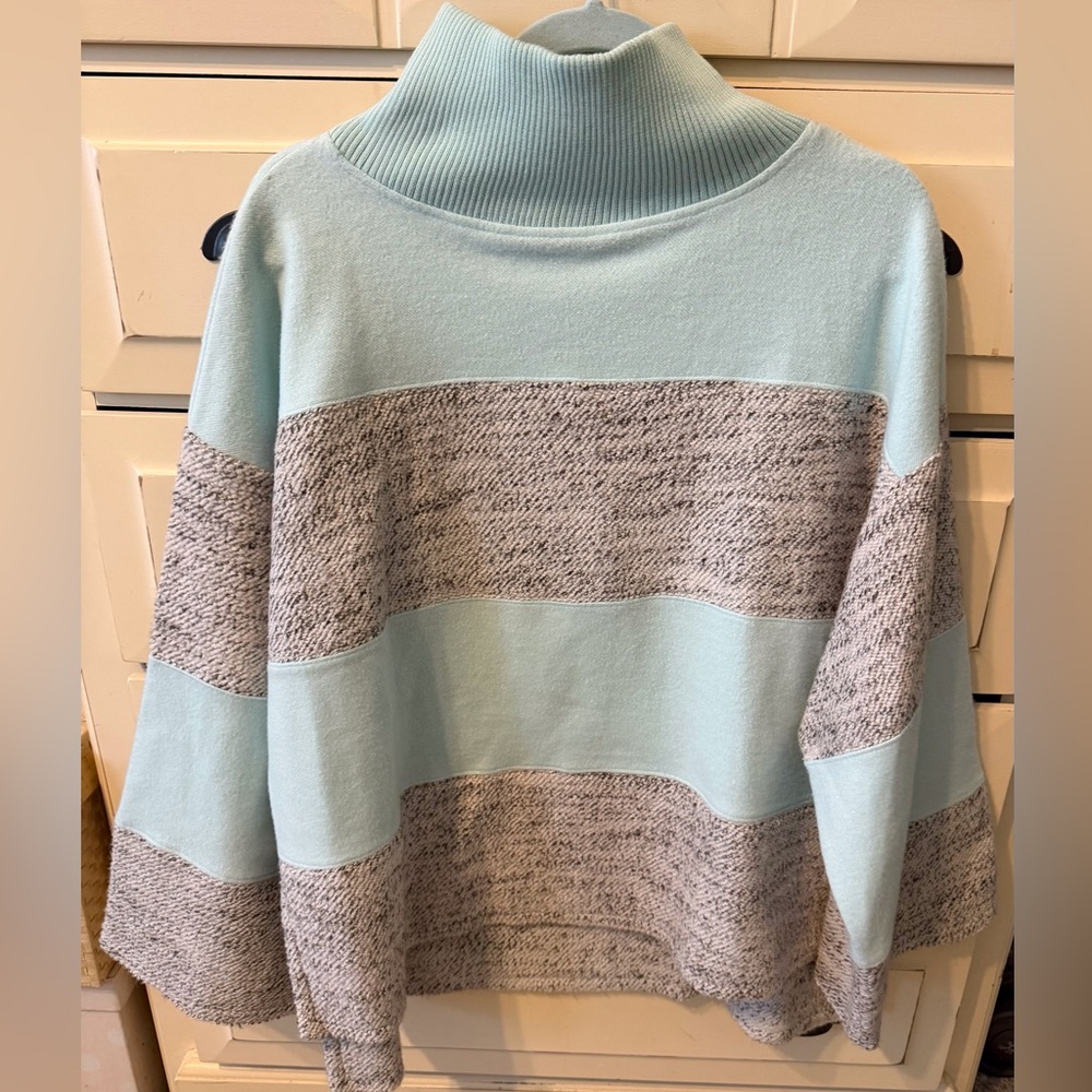 NWT Anthropologie Daily Practice Pullover Top Color-block Sweater